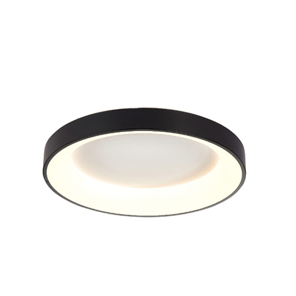 InLight Πλαφονιέρα οροφής LED 48W 4000K από μαύρο μέταλλο και ακρυλικό D:46cm (42177-Β)