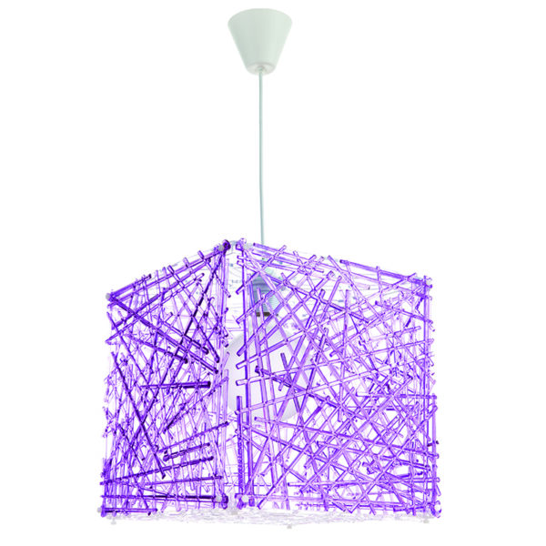 InLight Κρεμαστό φωτιστικό από μοβ plexiglass 1XE27 D:30cm (4339-Μοβ)