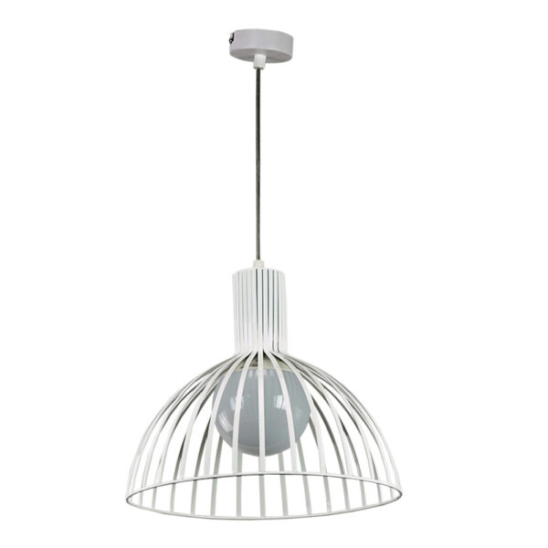 InLight Κρεμαστό φωτιστικό από λευκό μέταλλο 1XE27 D:33cm (4346-Α-WH)