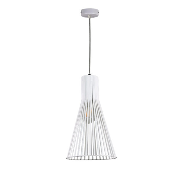 InLight Κρεμαστό φωτιστικό από λευκό μέταλλο 1XE27 D:23cm (4347-Β-WH)