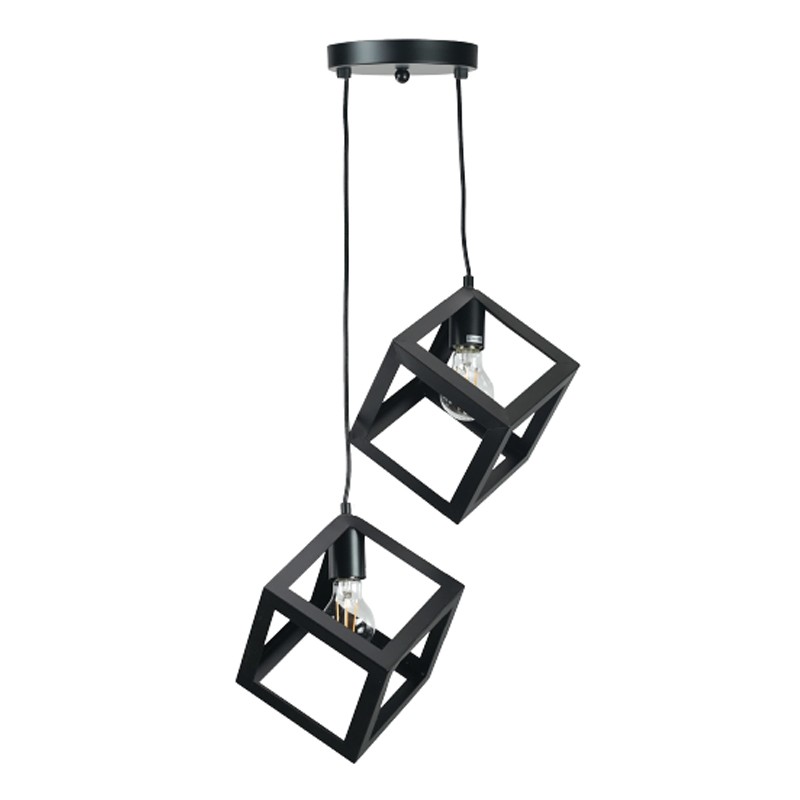 4400-2-BL-ROZETA InLight Κρεμαστό φωτιστικό από μαύρο μέταλλο 2XE27 D:20cm (4400-2-BL-ΡΟΖΕΤΑ)