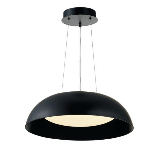 InLight Κρεμαστό φωτιστικό LED 48W 4000K από μαύρο μέταλλο και ακρυλικό D:50