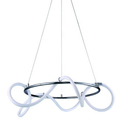 InLight Κρεμαστό φωτιστικό LED 60W 3000K από χρώμιο μέταλλο και σωλήνα σιλικόνης D:60cm (6017-B-CH)