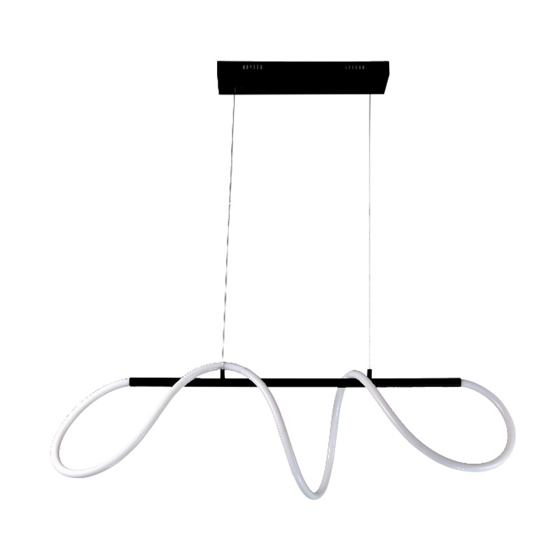 6018 InLight Κρεμαστό φωτιστικό LED 60W 3000K από μαύρο μέταλλο και σωλήνα σιλικόνης D:110cm (6018)