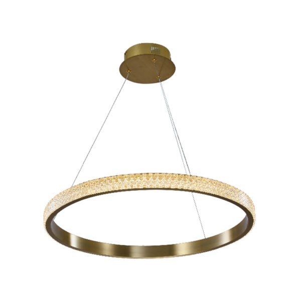 InLight Κρεμαστό φωτιστικό LED 56W 3000K από χρυσαφί αλουμίνιο και ακρυλικό D:60cm (6033-B-GL)