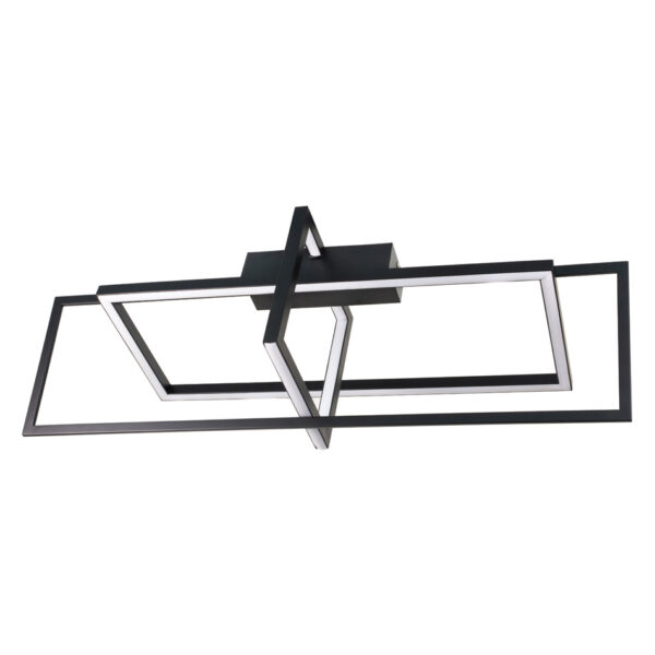 InLight Πλαφονιέρα οροφής LED 35W 3000Κ σε μαύρη απόχρωση D:90cm (6055-BL)