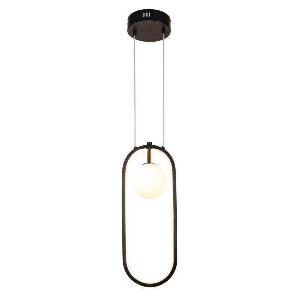 InLight Κρεμαστό φωτιστικό LED 14W 3000K και 1XG9 σε μαύρο χρώμα D:40cm (6060-BL)