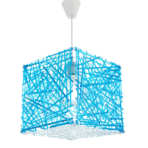 InLight Κρεμαστό φωτιστικό από μπλε plexiglass 1XE27 D:30cm (4339-Μπλε)