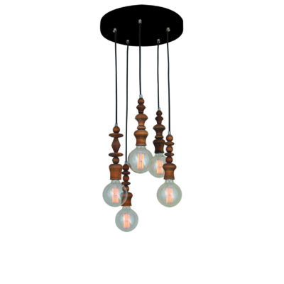 77-2738 HL-041R-5P MELODY AGED WOOD PENDANT HOMELIGHTING