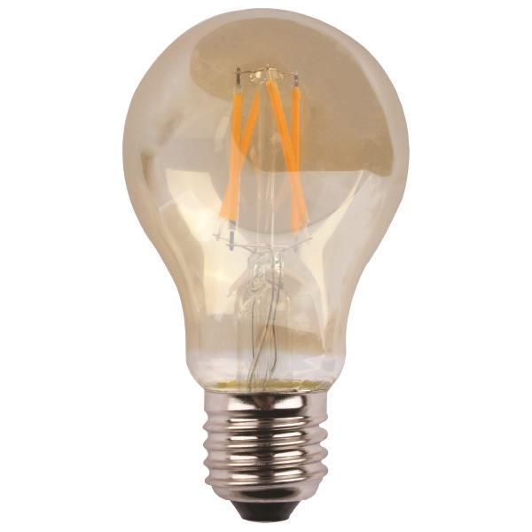 ΛΑΜΠΑ ΚΟΙΝΗ LED CROSSED FILAMENT 7W E27 2400K 220-240V GOLD GLASS DIMMABLE