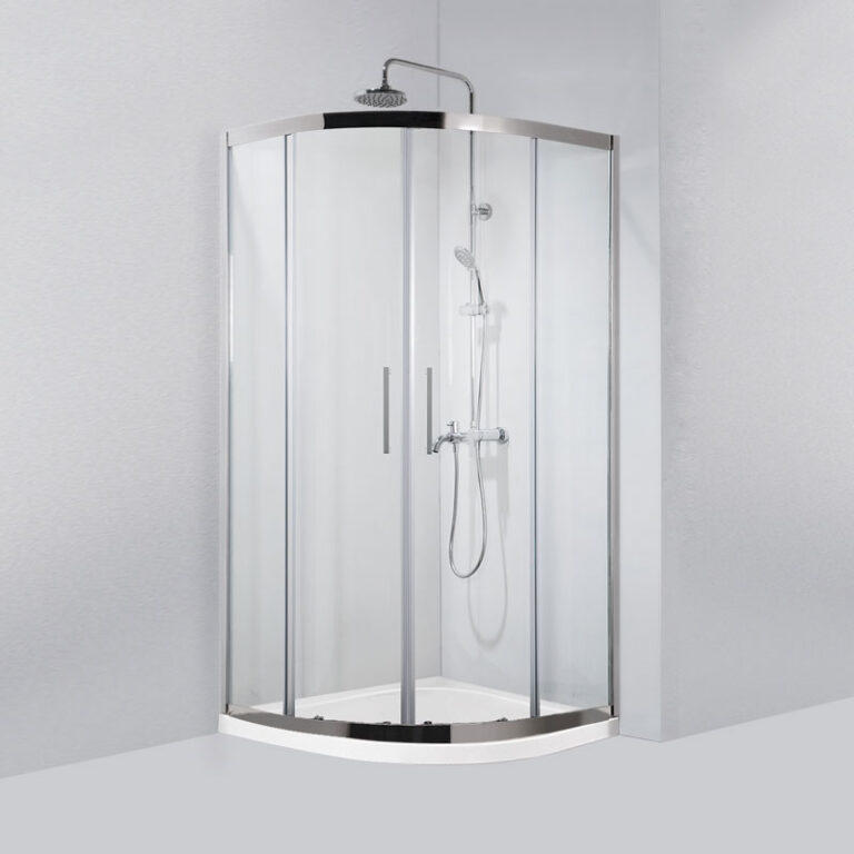 Καμπίνα ημικυκλική με διάφανο κρύσταλλο INOX 200 Cromo KARAG 90x90x190cm