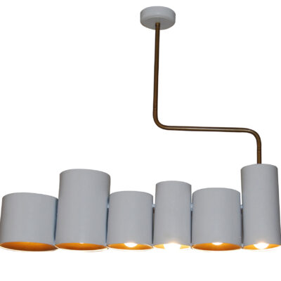 77-3988 HL-3567-6P BRODY WHITE & OLD BRONZE PENDANT HOMELIGHTING