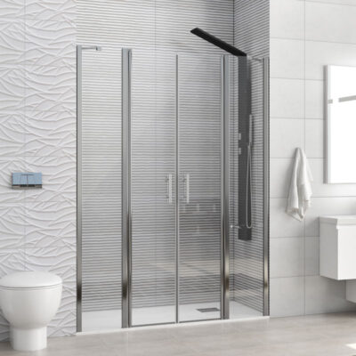 Καμπίνα από τοίχο σε τοίχο με διάφανο κρύσταλλο PANEX 700 Cromo KARAG 155x190cm