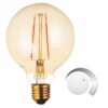 EL822110 | LED FILLAMENT DIM Amber Glass G95-2|2.5W Ε27|2200k|200lm|{enjoysimplicity}™