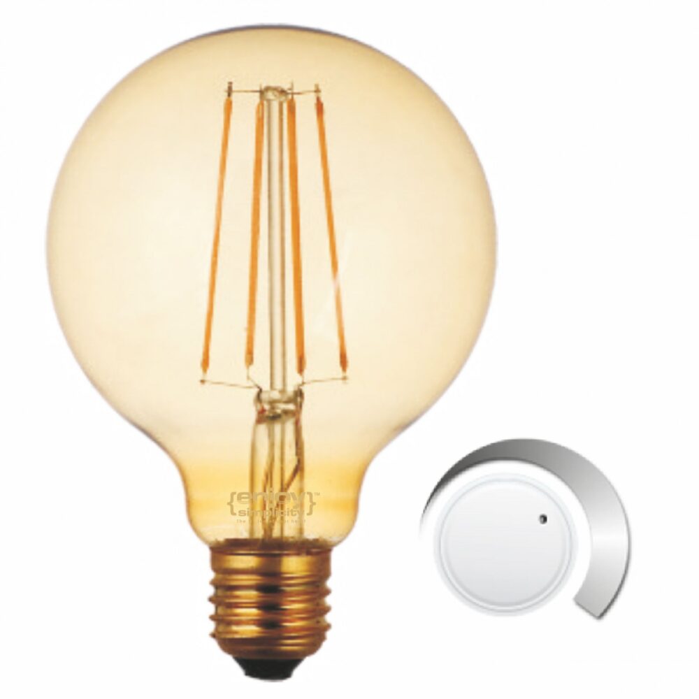 EL822113 | LED FILLAMENT DIM Amber Glass G95-4|4W Ε27|2200k|380lm|{enjoysimplicity}™