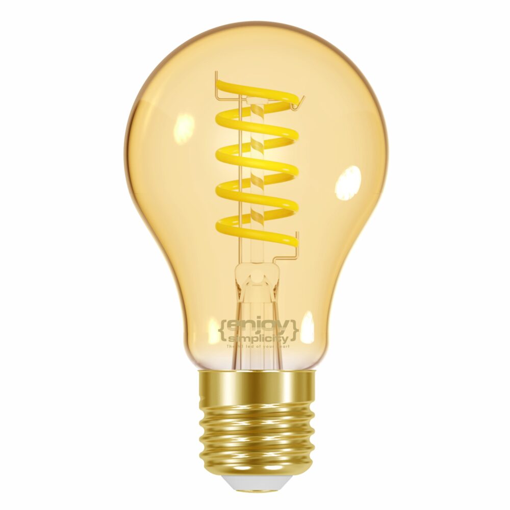 EL825201 | LED FILLAMENT SPIRAL AMBER|A60 4.8W(>32w) E27|2000k|350lm|{enjoysimplicity}™