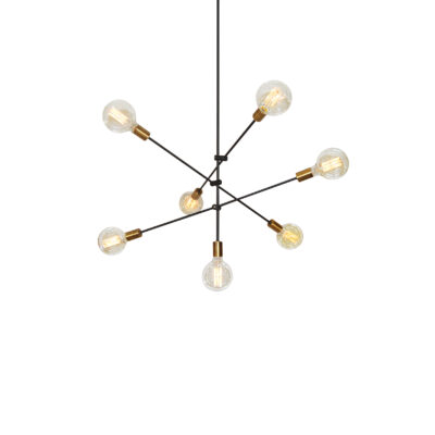 77-3534 SE 136-7 CODY PENDANT BLACK & BRUSHED BRASS Δ4 HOMELIGHTING