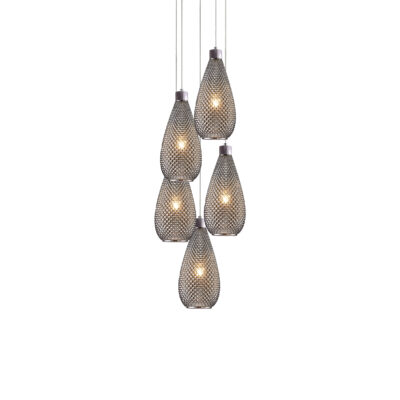 77-3738 SE4285-05 SM DARIO PENDANT SMOKE GLASS+ HOMELIGHTING