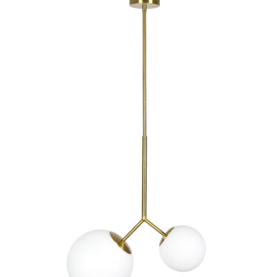 77-4490 SE 110-15-23 PRATO PENDANT BRASS GOLD WITH 2 OPAL GLASSES Φ15,23 Γ4 HOMELIGHTING