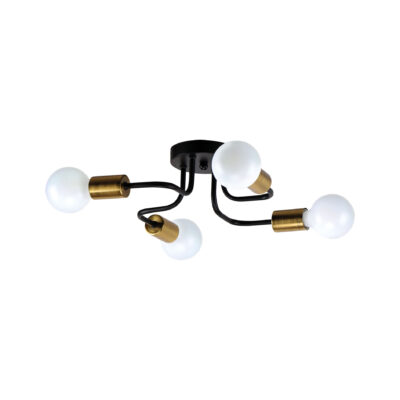 77-8097 KQ 2633/4 MILES BLACK AND BRASS GOLD CEILING LAMP Δ4 HOMELIGHTING