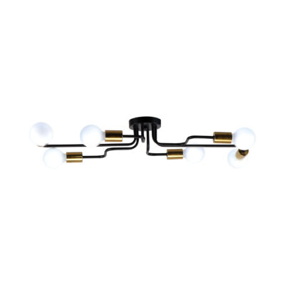77-8098 KQ 2633/6 MILES BLACK AND BRASS GOLD CEILING LAMP Δ3 HOMELIGHTING
