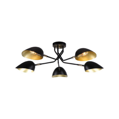77-8103 KQ 2759/5 ELIA BLACK AND ANTIQUE BRASS CEILING LAMP Ζ3 HOMELIGHTING