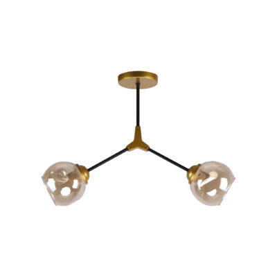 77-8104 KQ 51454/2 CONELLY BLACK, BRASS AND HONEY PENDANT Ζ3 HOMELIGHTING