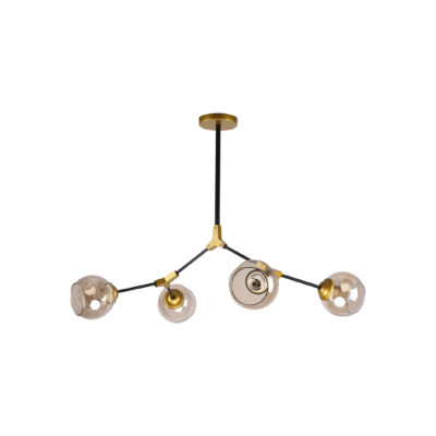 77-8105 KQ 51454/4 CONELLY BLACK, BRASS AND HONEY PENDANT Ζ3 HOMELIGHTING
