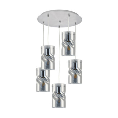 77-8184 KQ S0616-5 TWIST SMOKEY PENDANT GLASS+ HOMELIGHTING