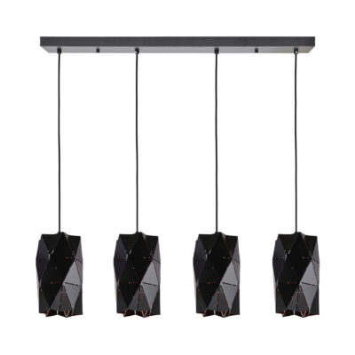 77-8191 KQ S0661-4A TANGRAM BLACK METAL PENDANT Ε5+ HOMELIGHTING