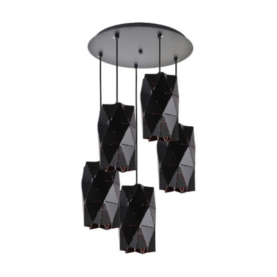 77-8194 KQ S0661-5A TANGRAM BLACK METAL PENDANT+ HOMELIGHTING