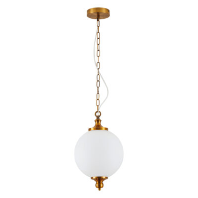 77-8218 SE21-AB-25 LOCKE ANTIQUE BRASS PENDANT & OPAL GLASS E2 HOMELIGHTING