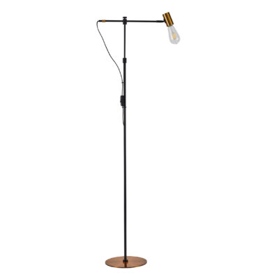 77-8277 SE21-GM-39 ADEPT GOLD MATT & BLACK FLOOR LAMP 1Β1 HOMELIGHTING