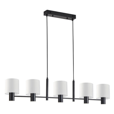 77-8293 SE21-BL-120-SH1 ADEPT BLACK PENDANT WHITE SHADE+ HOMELIGHTING