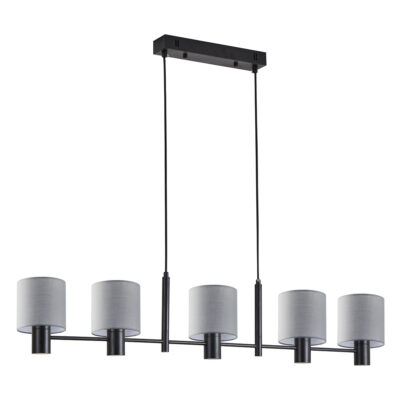 77-8294 SE21-BL-120-SH2 ADEPT BLACK PENDANT GREY SHADE+ HOMELIGHTING