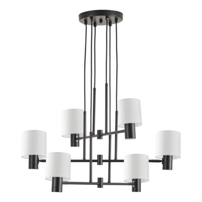 77-8295 SE21-BL-100-SH1 ADEPT BLACK PENDANT WHITE SHADE+ HOMELIGHTING