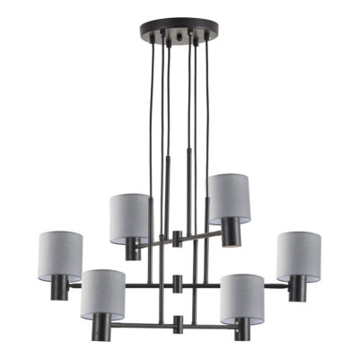 77-8296 SE21-BL-100-SH2 ADEPT BLACK PENDANT GREY SHADE+ HOMELIGHTING