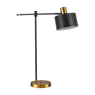 77-8341 SE21-GM-36-MS1 ADEPT TABLE LAMP Gold Matt and Black Metal Table Lamp Black Metal Shade+ HOMELIGHTING
