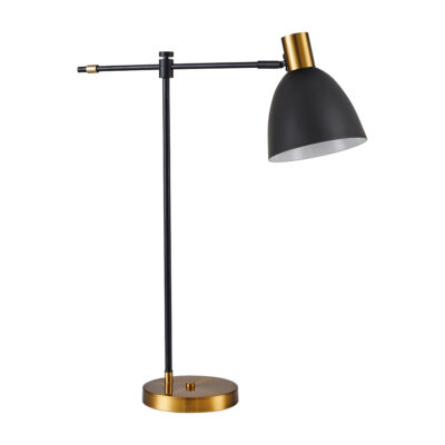 77-8342 SE21-GM-36-MS2 ADEPT TABLE LAMP Gold Matt and Black Metal Table Lamp Black Metal Shade+ HOMELIGHTING