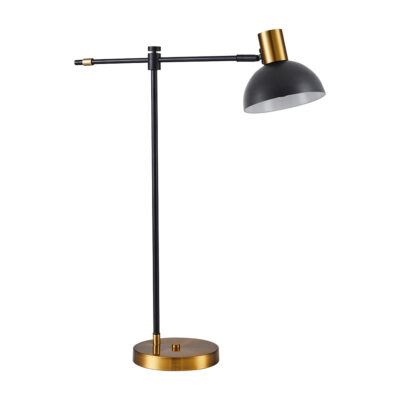 77-8343 SE21-GM-36-MS3 ADEPT TABLE LAMP Gold Matt and Black Metal Table Lamp Black Metal Shade+ HOMELIGHTING