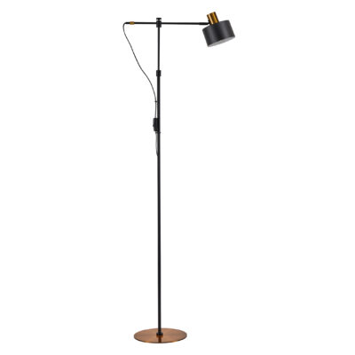 77-8350 SE21-GM-39-MS1 ADEPT FLOOR LAMP Gold Matt and Black Metal Floor Lamp Black Metal Shade+ HOMELIGHTING