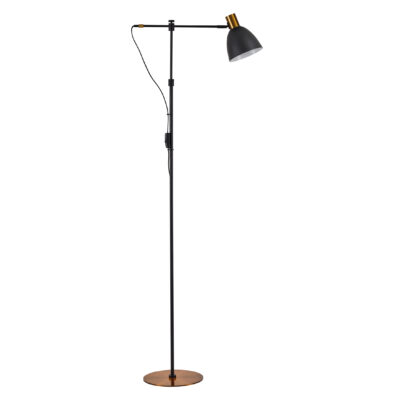 77-8351 SE21-GM-39-MS2 ADEPT FLOOR LAMP Gold Matt and Black Metal Floor Lamp Black Metal Shade+ HOMELIGHTING