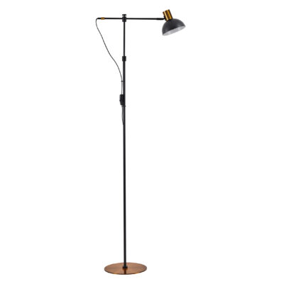 77-8352 SE21-GM-39-MS3 ADEPT FLOOR LAMP Gold Matt and Black Metal Floor Lamp Black Metal Shade+ HOMELIGHTING