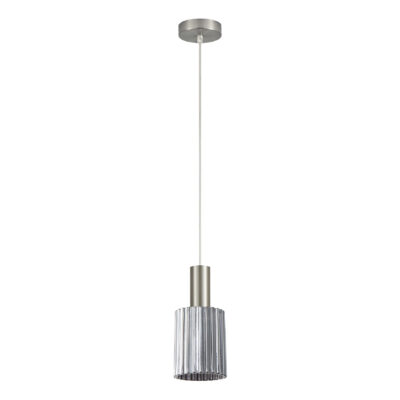 77-8392 SE21-NM-4-GL1 ADEPT TUBE Nickel Matt Pendant Smoked Glass+ HOMELIGHTING