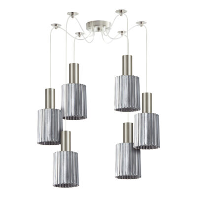 77-8393 SE21-NM-4-GL1-NM6 ADEPT TUBE Nickel Matt Pendant Smoked Glass+ HOMELIGHTING