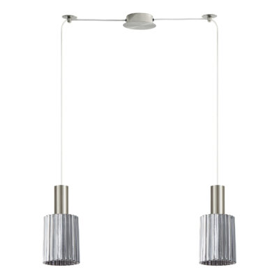 77-8395 SE21-NM-4-GL1-NM2 ADEPT TUBE Nickel Matt Pendant Smoked Glass+ HOMELIGHTING
