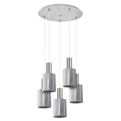 77-8397 SE21-NM-4-GL1-5NM ADEPT TUBE Nickel Matt Pendant Smoked Glass+ HOMELIGHTING