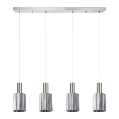 77-8398 SE21-NM-4-GL1-4NM ADEPT TUBE Nickel Matt Pendant Smoked Glass+ HOMELIGHTING