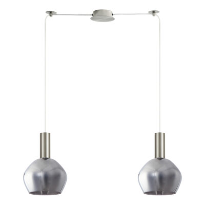 77-8402 SE21-NM-4-GL2-NM2 ADEPT TUBE Nickel Matt Pendant Smoked Glass+ HOMELIGHTING