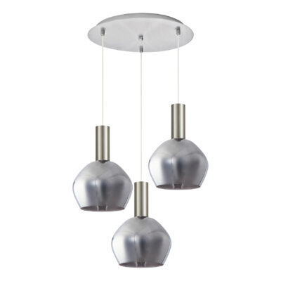 77-8403 SE21-NM-4-GL2-3NM ADEPT TUBE Nickel Matt Pendant Smoked Glass+ HOMELIGHTING